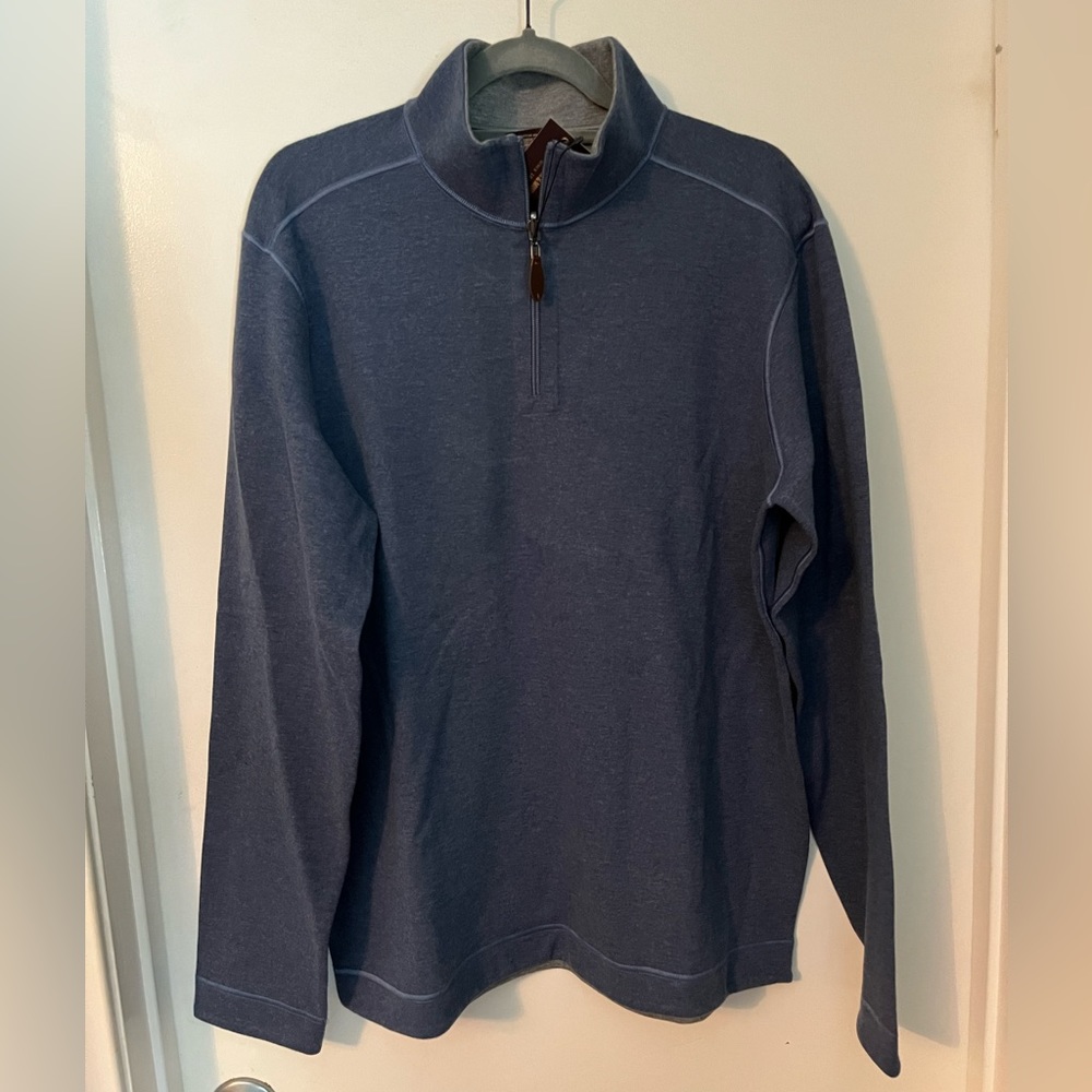 Men’s Johnston & Murphy Reversible quarter zip size large blue/gray